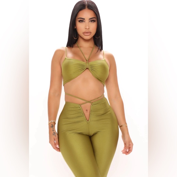 Be My Baby Pant Set in Olive - Picture 1 of 6